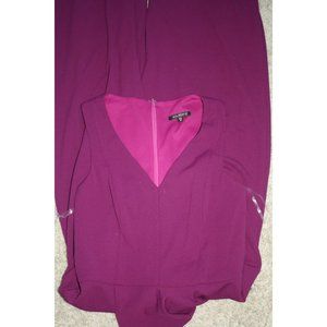 Marina V Neck Rumper Solid Purple Women Size 12